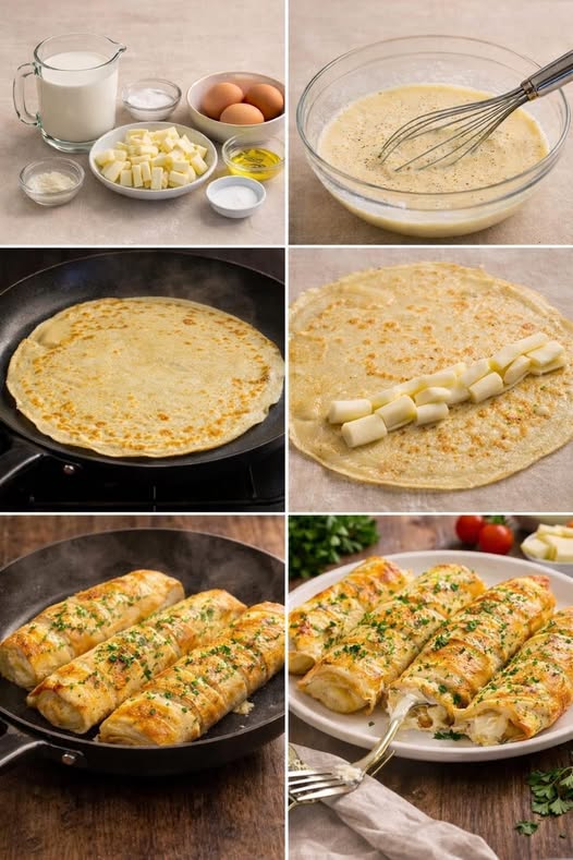 Crepes Rellenos de Mozzarella