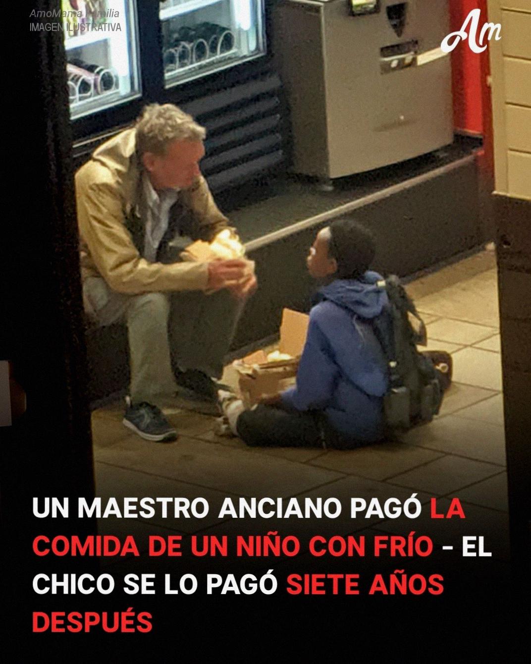 Profesor anciano pagó la comida de un niño con frío – El niño le pagó siete años después