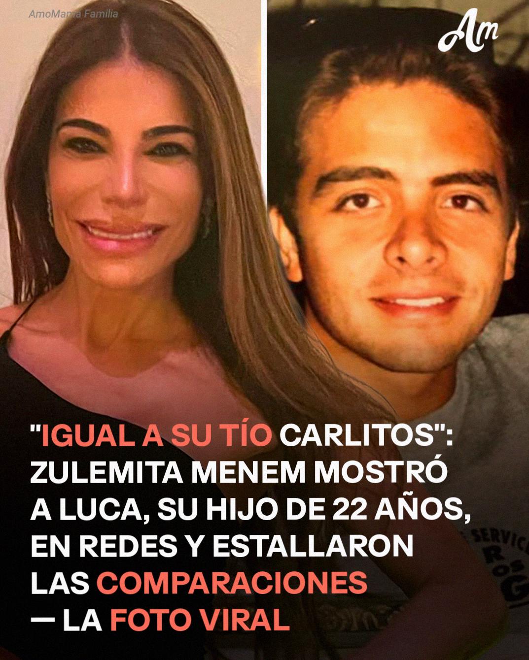 Zulemita Menem compartió una foto de Luca, su hijo de 22 años, y estalló el debate por su parecido con el fallecido Carlos Menem Jr.
