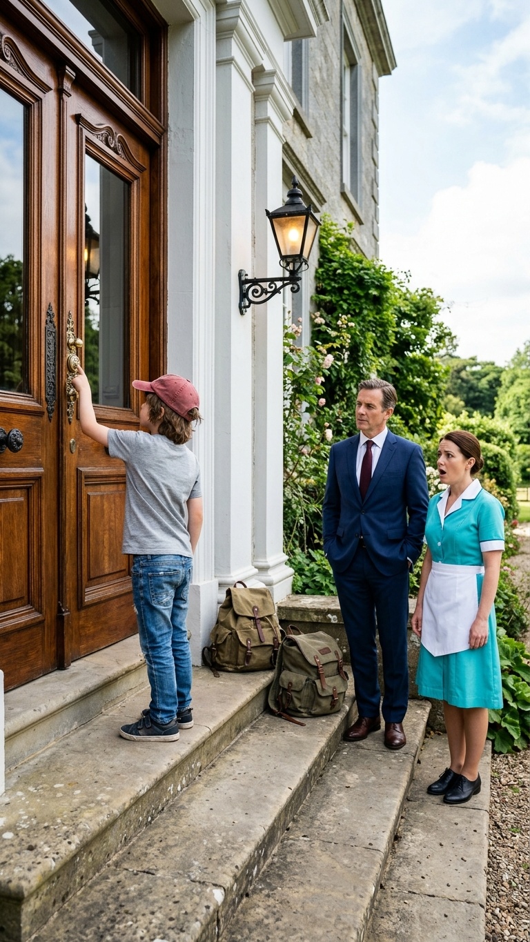Este niño llegó con 2 mochilas a la mansión de un millonario y el secreto que reveló sobre su pasado destruyó 13 años de mentiras de una familia poderosa