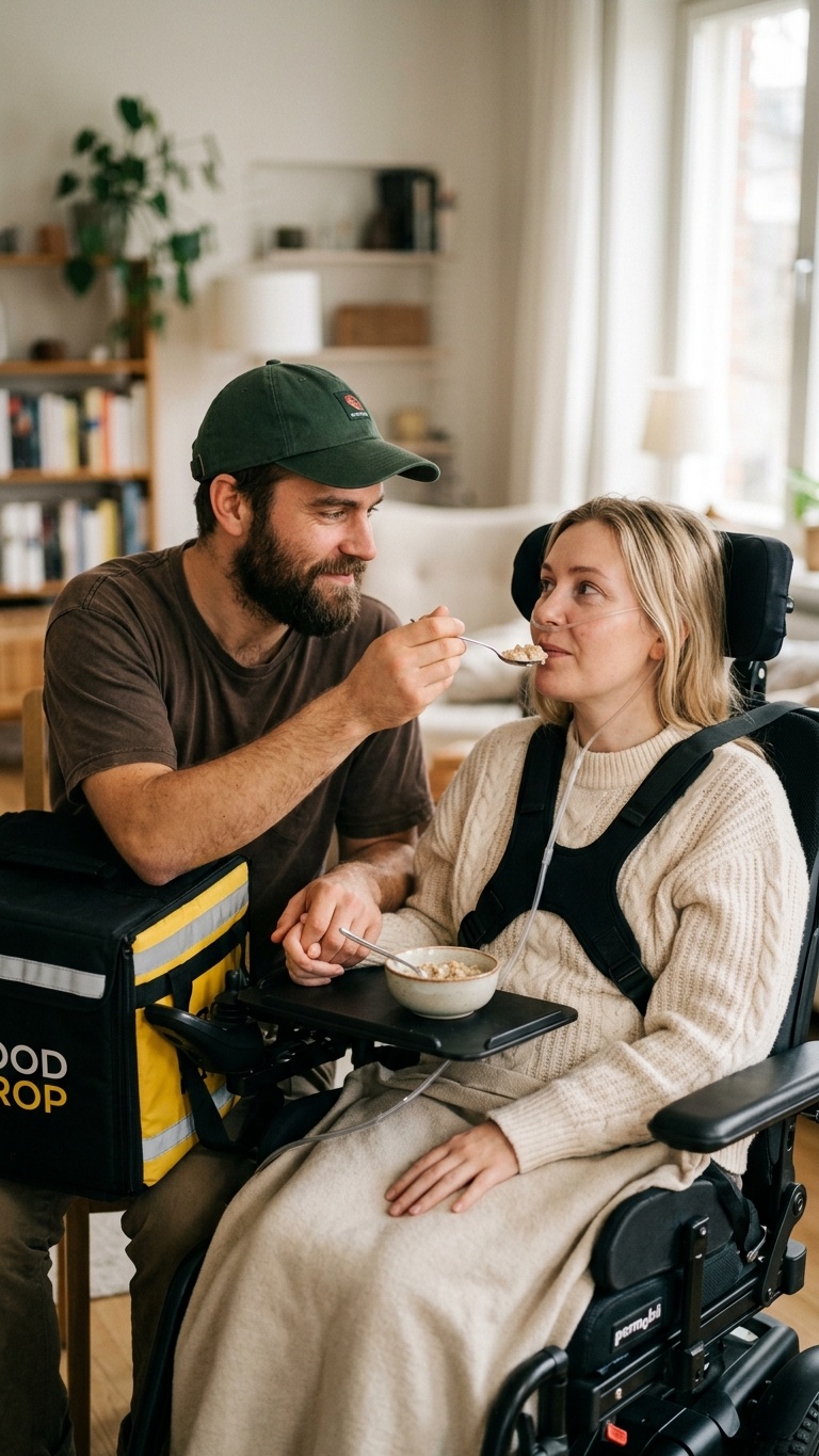 EL ESCANDALOSO SECRETO DE LA MILLONARIA TETRAPLÉJICA: SU FAMILIA LA ABANDONÓ, PERO UN REPARTIDOR DESCUBRIÓ LA VERDAD