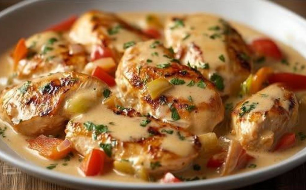 Pollo cremoso con verdure (stile leggero)