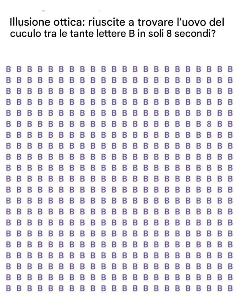 Illusione ottica: riuscite a trovare l’uovo del cuculo tra le tante lettere B in soli 8 secondi?