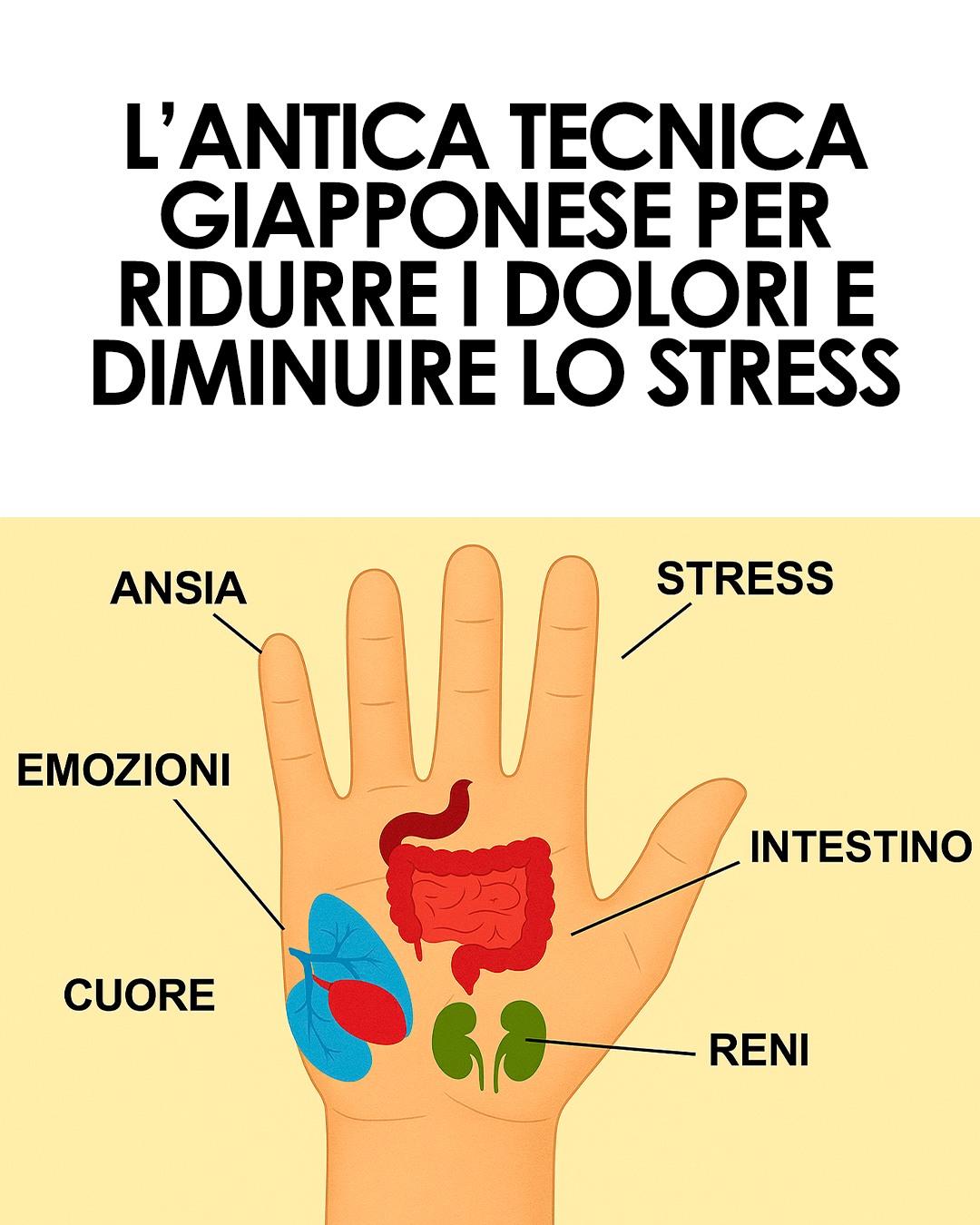 Antica tecnica giapponese che allevia dolori, stress ed emozioni negative con la pressione su specifici punti della mano. Dettagli nel commento.