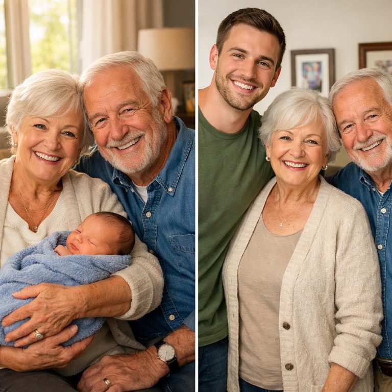 Me convertí en madre a los 56 años cuando un bebé se quedó en mi puerta, 23 años después, una mujer vino a mí y me dijo: “¡Mira lo que tu hijo te ha estado ocultando!”