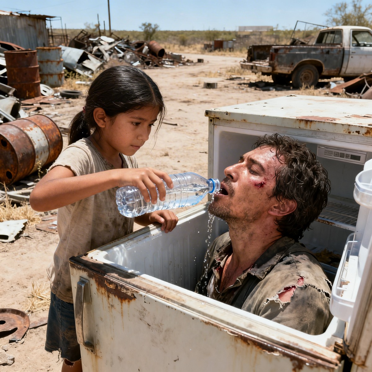 Una niña de 8 años que buscaba chatarra encontró a un hombre rico atrapado dentro de un refrigerador abandonado. Lo que hizo después cambió sus vidas para siempre…