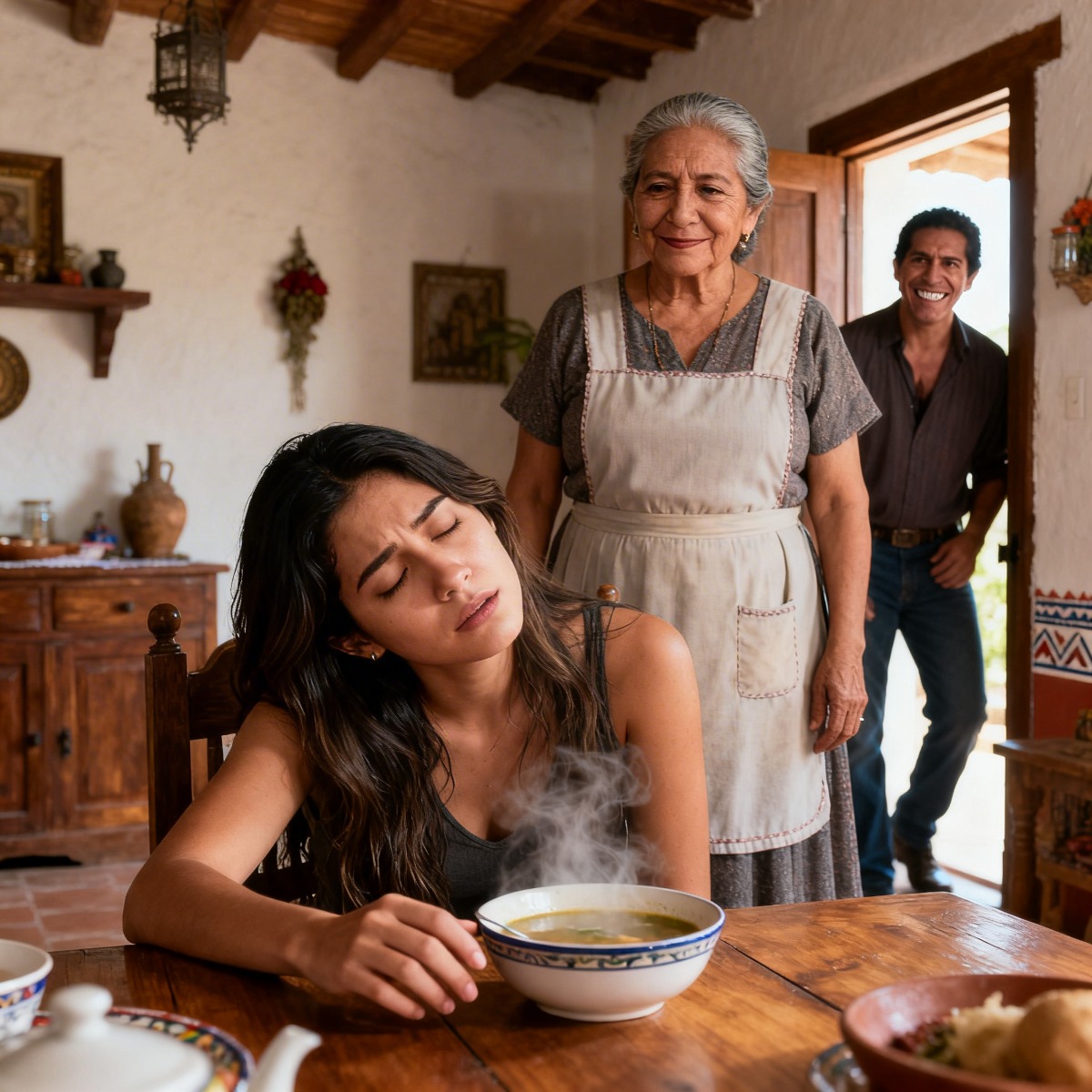 Mi suegra puso pastillas para dormir en mi sopa y luego metió a un hombre desconocido en mi habitación para acusarme falsamente de infidelidad y echarme de la casa… Pero ella no sabía que yo solo estaba fingiendo dormir, y que una cámara escondida estaba grabando todo…