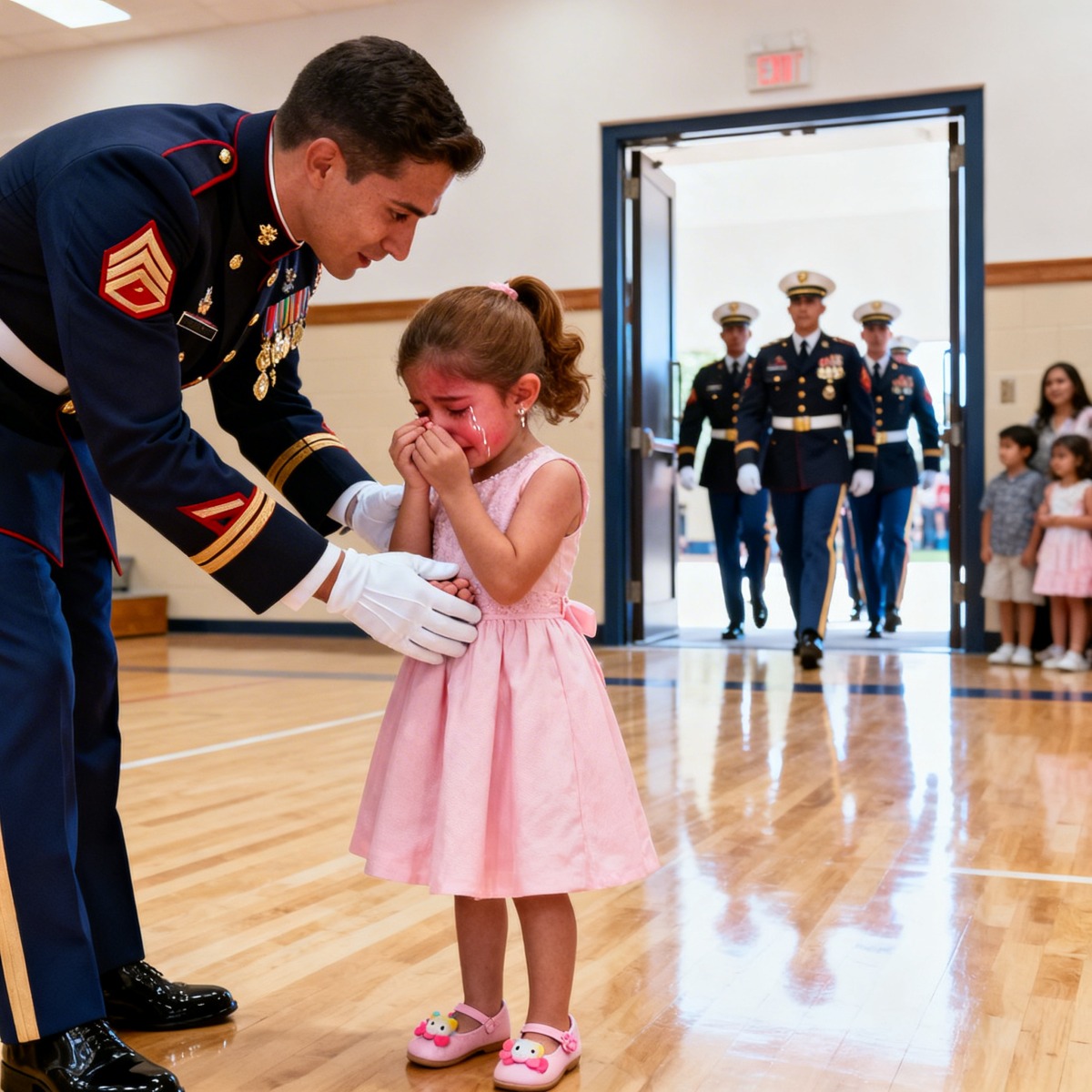 Mi hija fue burlada por venir sola al baile de padres e hijas — hasta que una docena de marines entró al gimnasio.