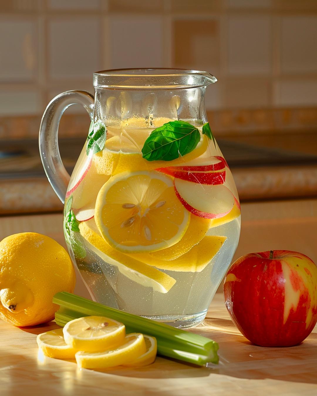 Scopri la ricetta dell’acqua sgonfiante a base di acqua, sedano, mela e limone. Un rimedio naturale per favorire la digestione e sgonfiare la pancia.