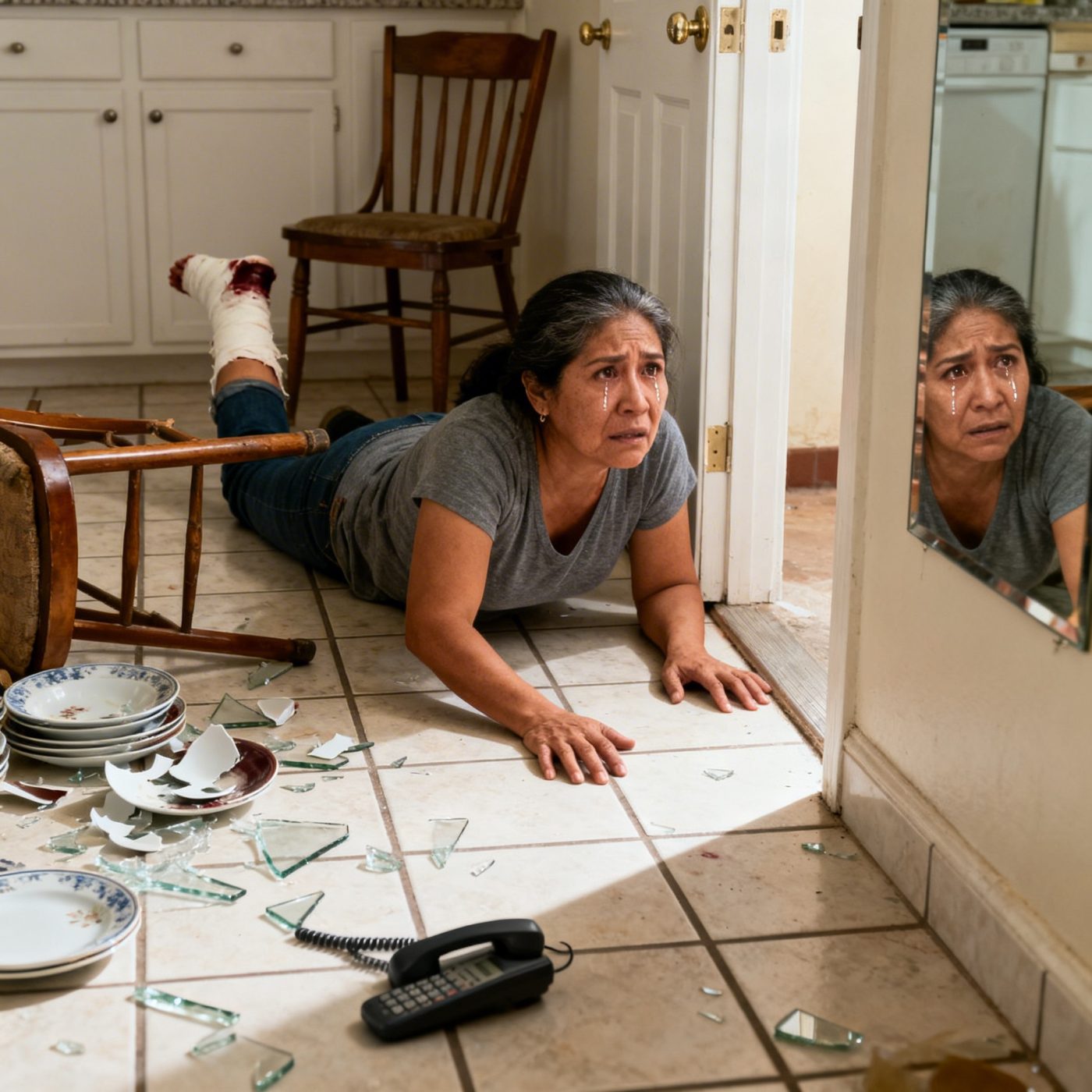 Tres días después de que mis suegros me dejaron en el suelo de la cocina con una pierna rota, entraron en mi habitación del hospital sonriendo—listos para burlarse de la mujer “indefensa” que pensaban que finalmente habían roto—solo para encontrar una cama vacía.