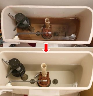 Come pulire lo sciacquone del WC e farlo sembrare come nuovo.