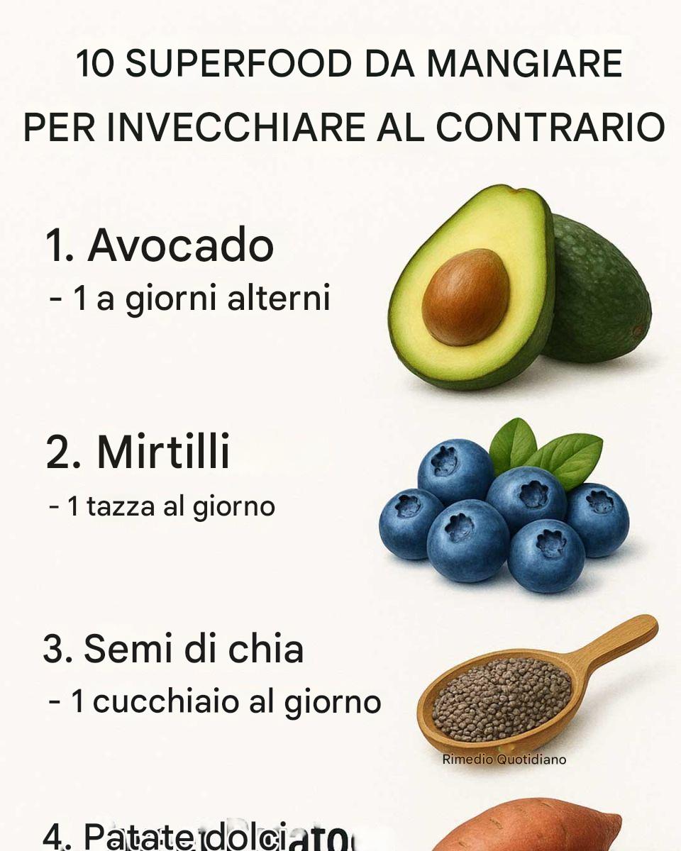 10 supercibi da mangiare per invecchiare al contrario